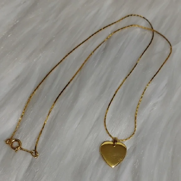 SALE! Christian Dior Gold Plated Heart Pendant Necklace W Polished Heart Charm - Picture 5 of 12
